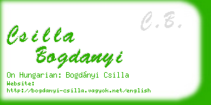 csilla bogdanyi business card